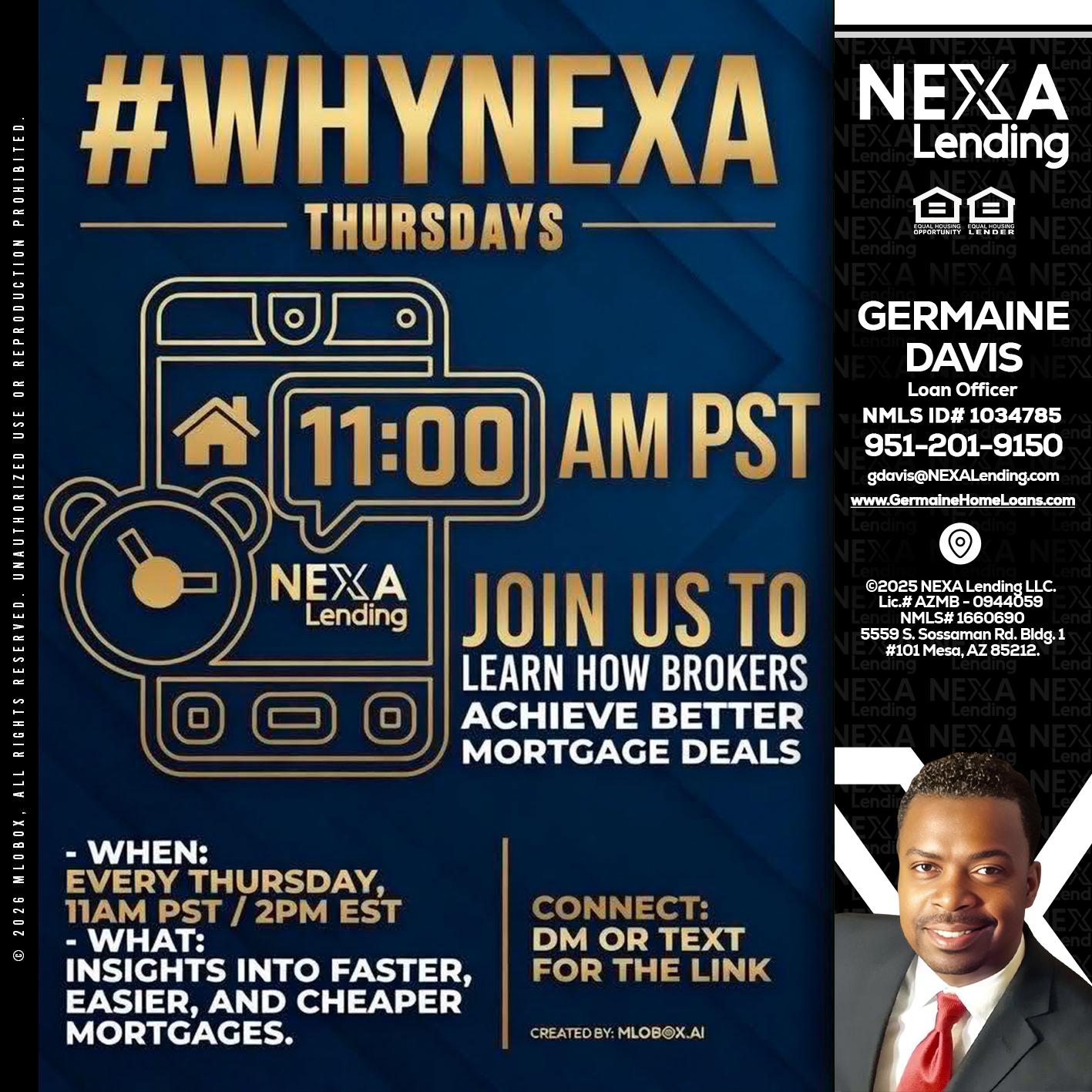 WHY NEXA THURDAYS - Germaine Davis -Loan Officer
