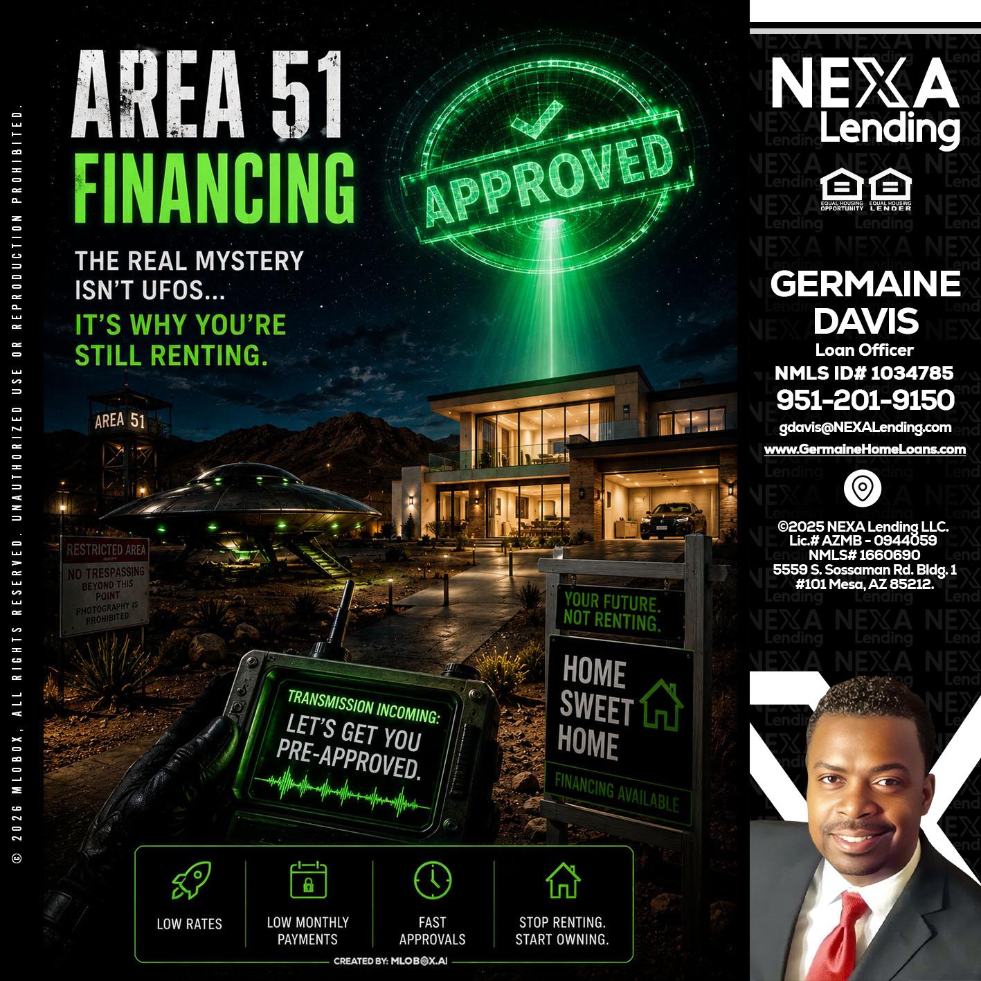AREA 51 - Germaine Davis -Loan Officer