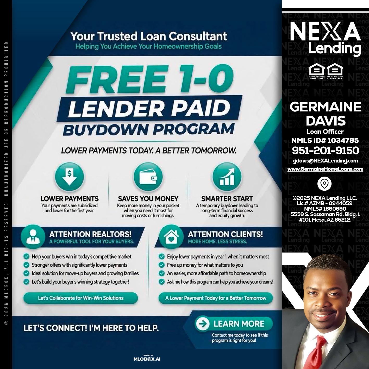 FREE 1-0 - Germaine Davis -Loan Officer
