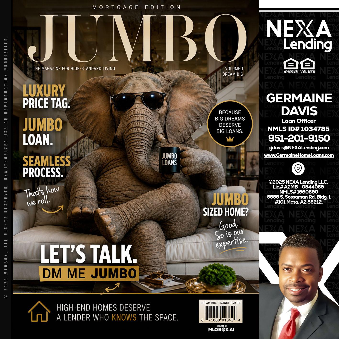 JUMBO LOANS - Germaine Davis -Loan Officer