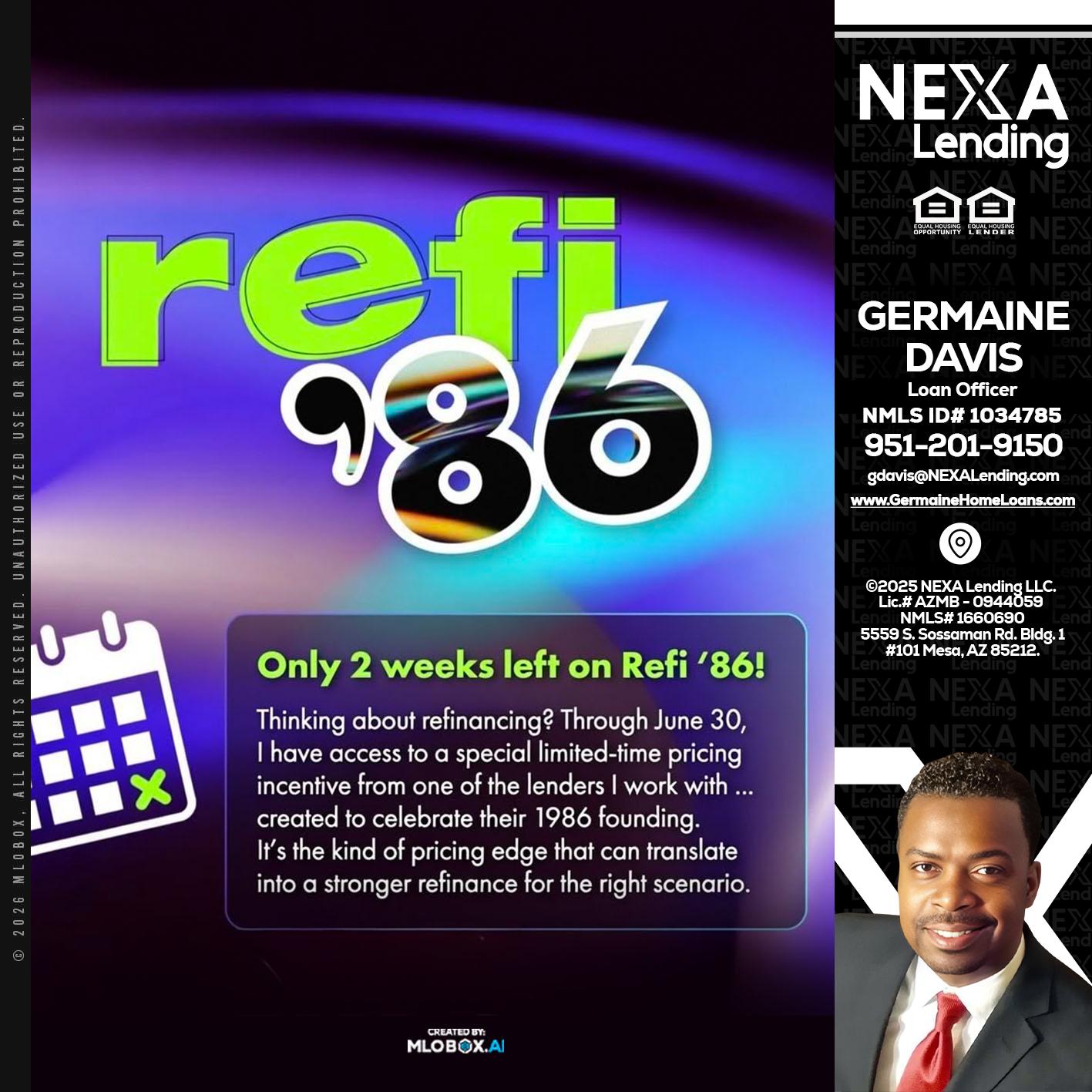 REFI 86 - Germaine Davis -Loan Officer