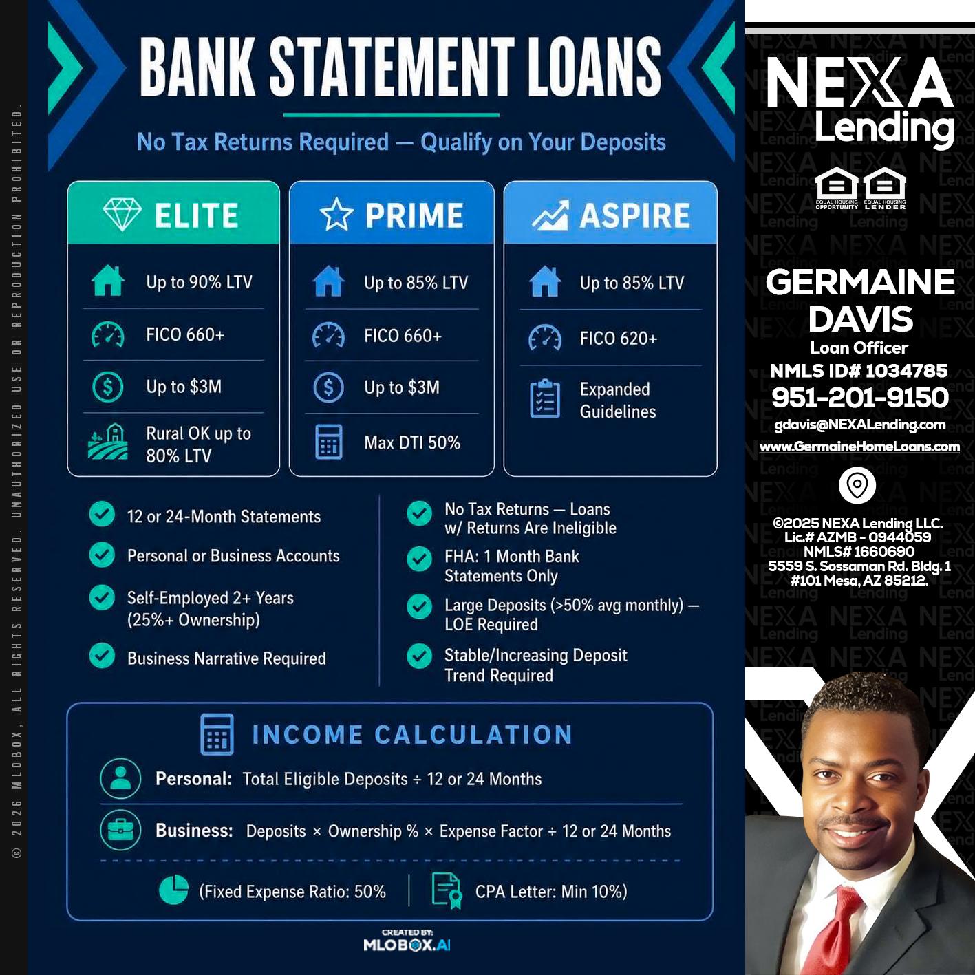BANK STATEMENT - Germaine Davis -Loan Officer