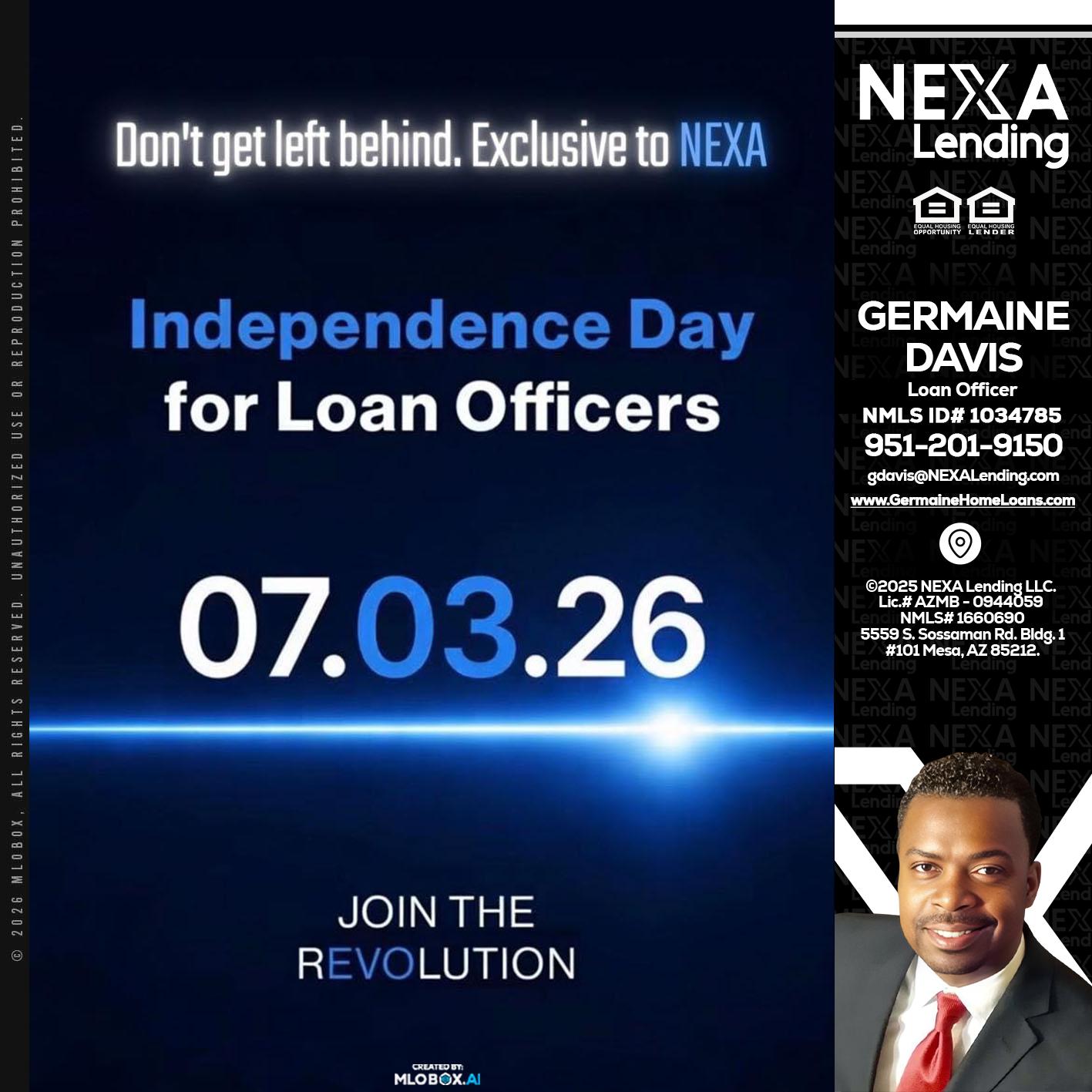 INDEPENDENCE DAY - Germaine Davis -Loan Officer