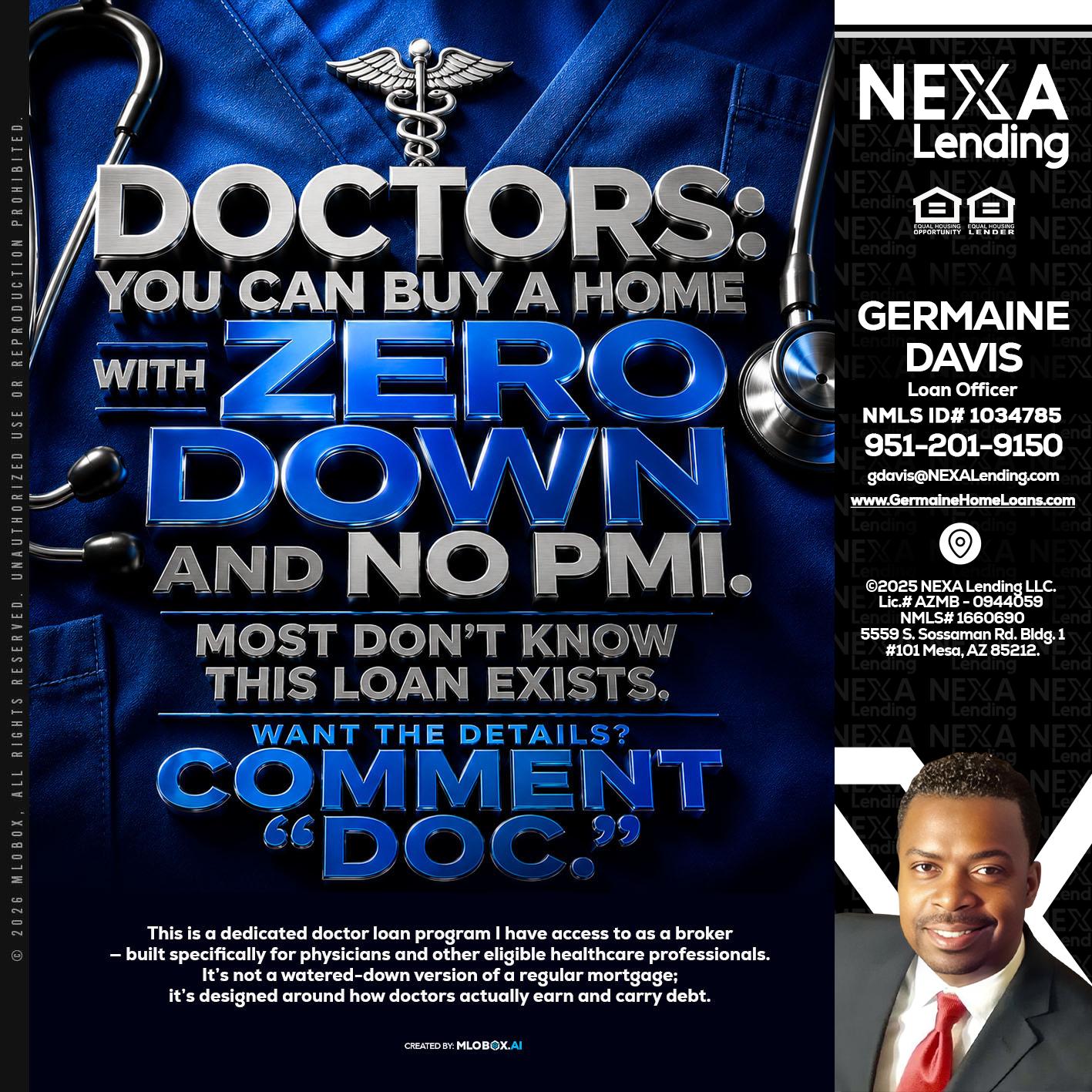 DOCTORS YOU CAN BUY - Germaine Davis -Loan Officer