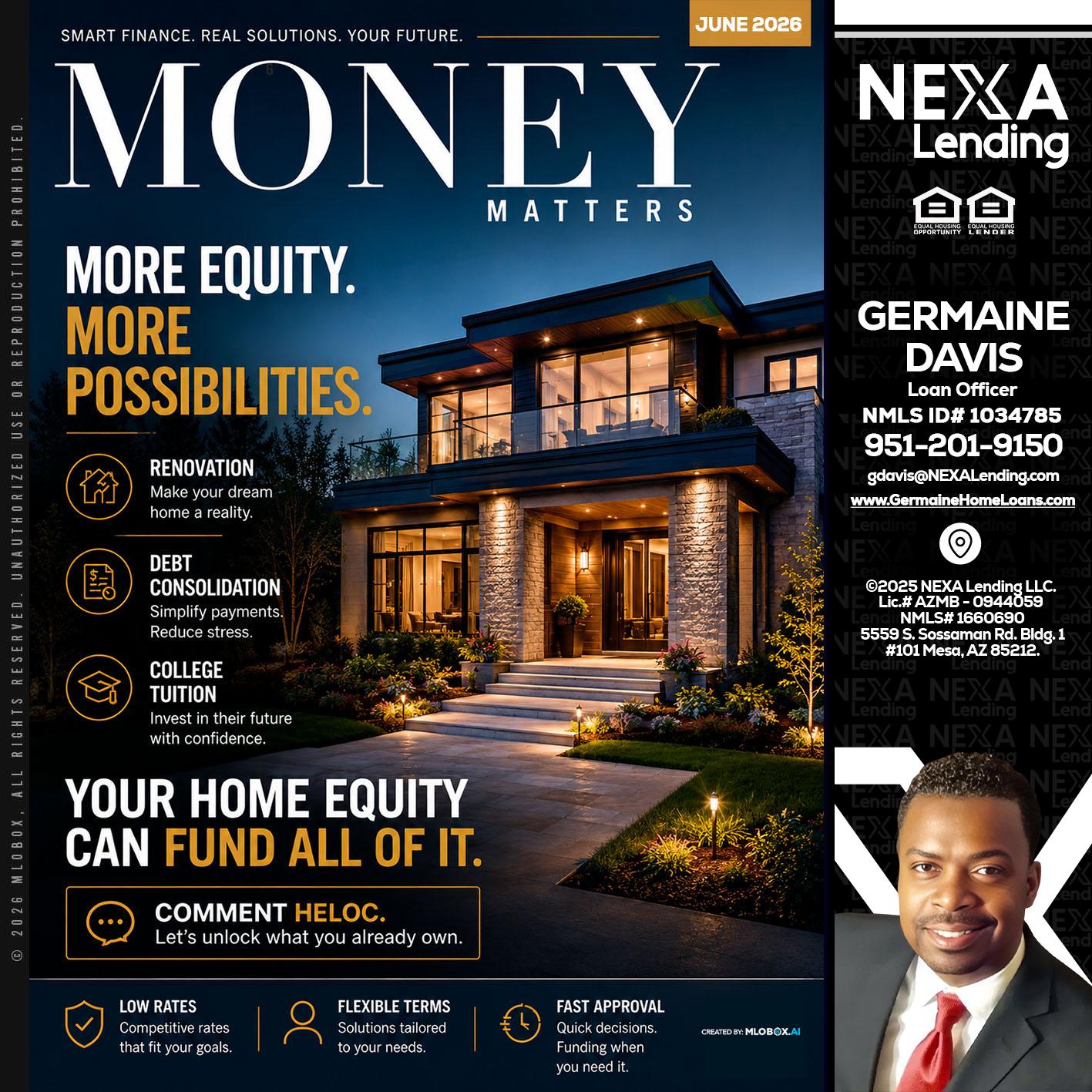 MONEY MATTERS - Germaine Davis -Loan Officer