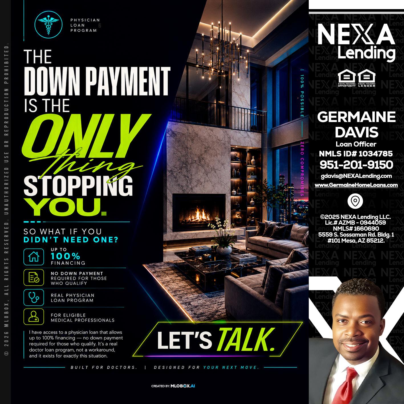 THE DOWN PAYMENT - Germaine Davis -Loan Officer