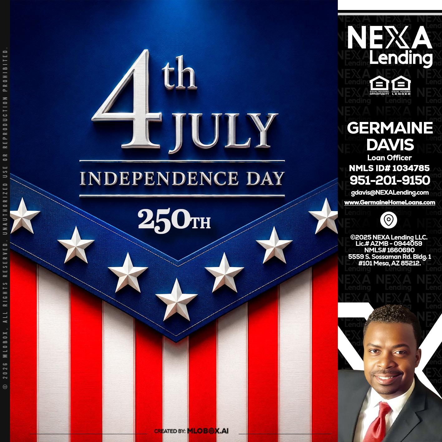 4th of july - Germaine Davis -Loan Officer