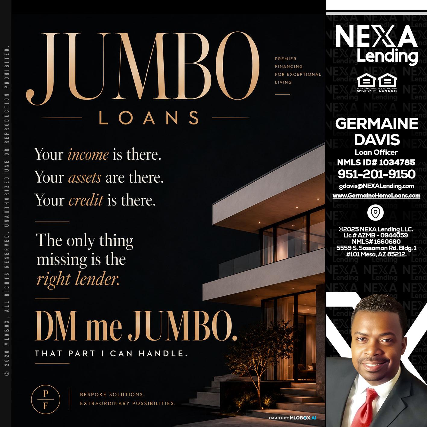 JUMBO LOANS - Germaine Davis -Loan Officer