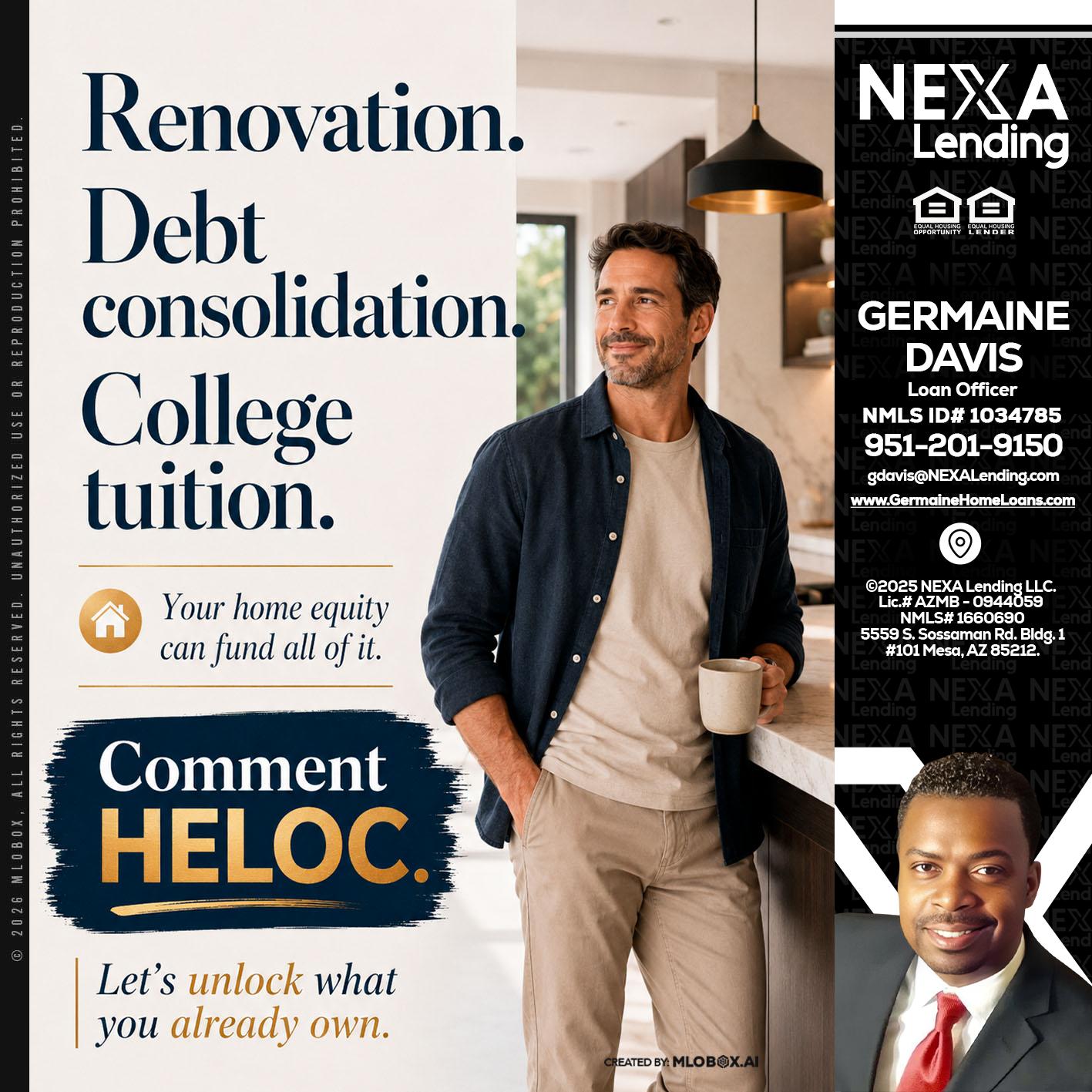 RENOVATION DEBT - Germaine Davis -Loan Officer