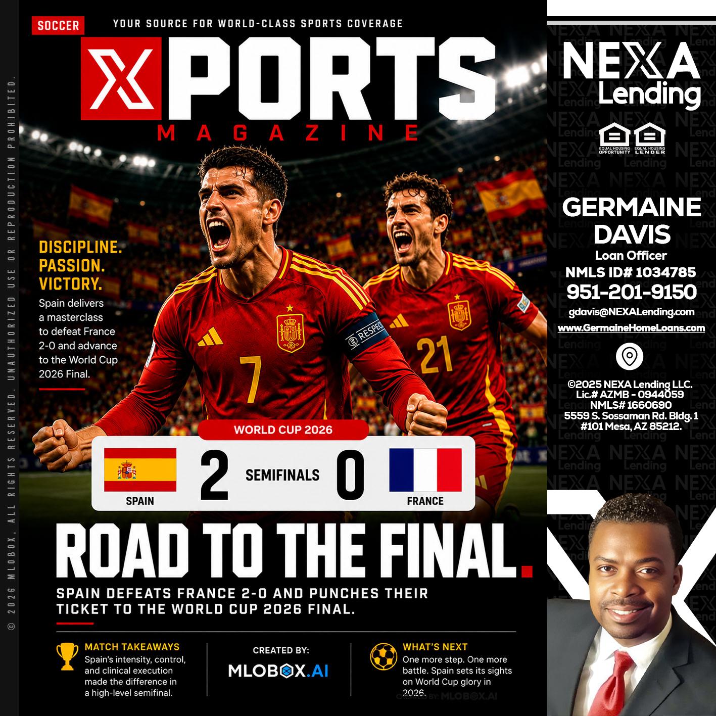 XPORTS WORLD CUP 2026 - Germaine Davis -Loan Officer