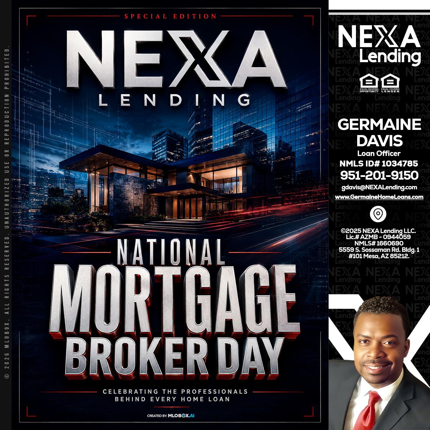 NATIONAL MORTGAGE BROKER DAY - Germaine Davis -Loan Officer