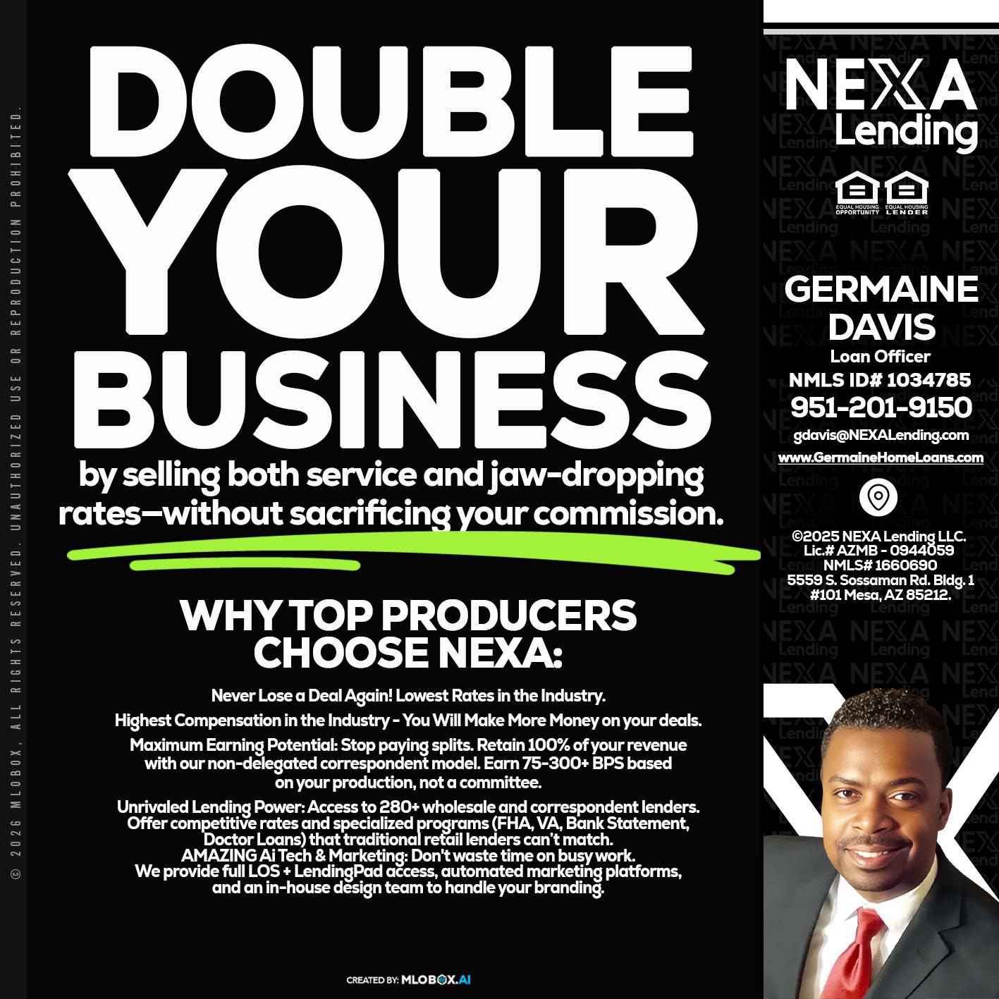 DOUBLE YOUR BUSINESS - Germaine Davis -Loan Officer