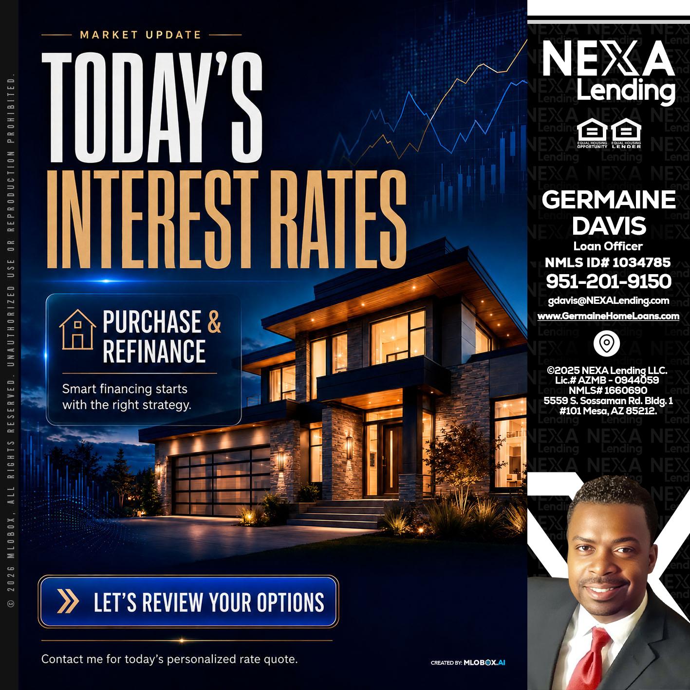 TODAYS RATES - Germaine Davis -Loan Officer