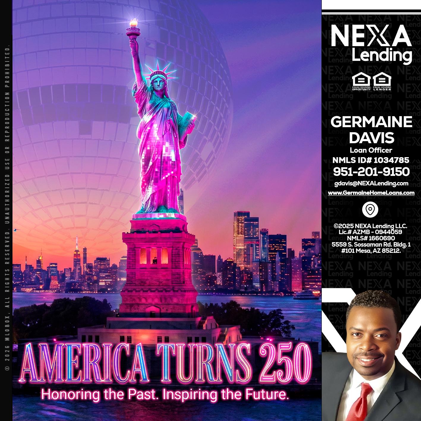 AMERICA TURNS 250 - Germaine Davis -Loan Officer