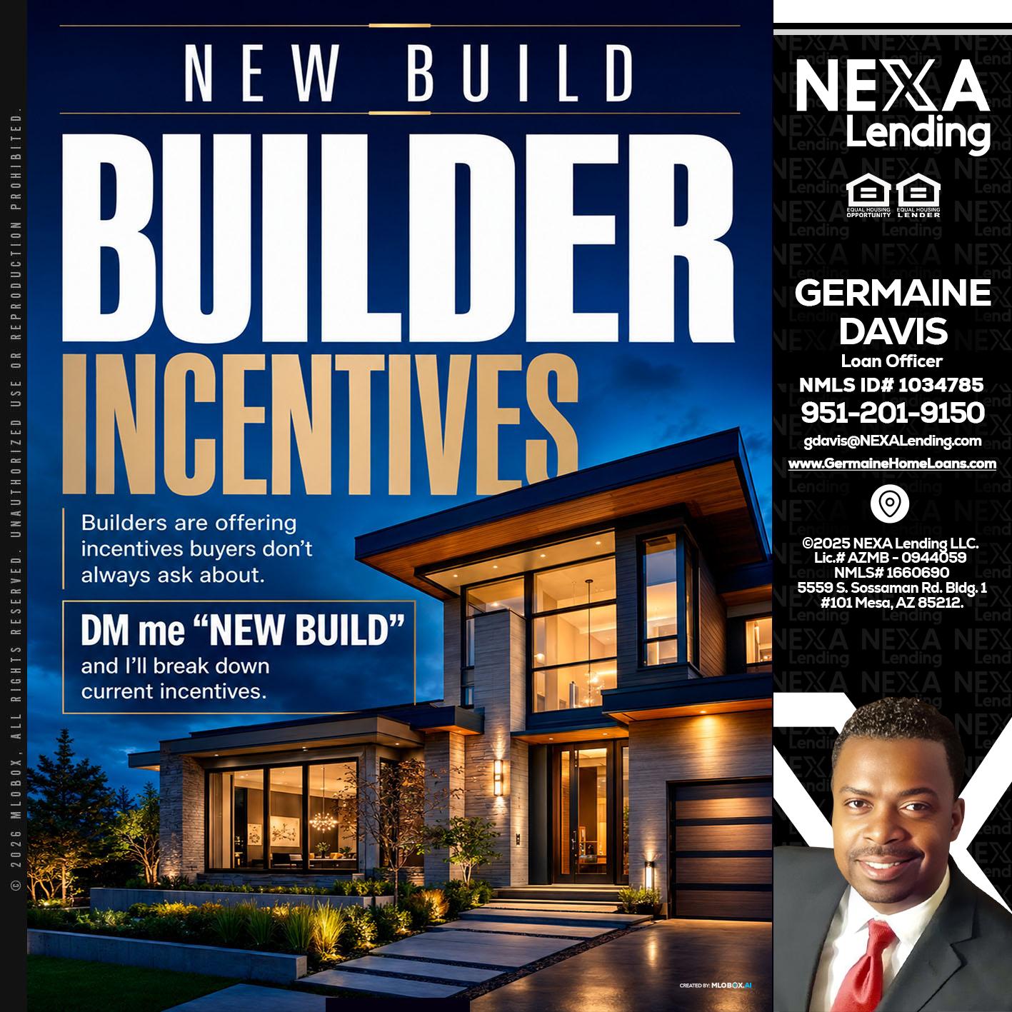 NEW BUILDER - Germaine Davis -Loan Officer