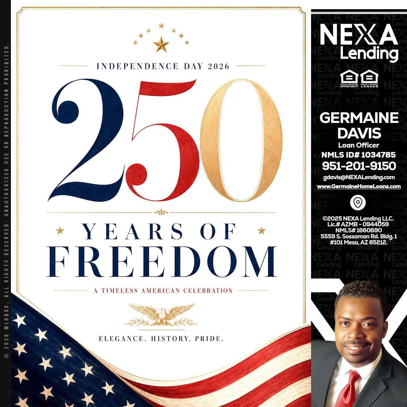 250 YEARS - Germaine Davis -Loan Officer