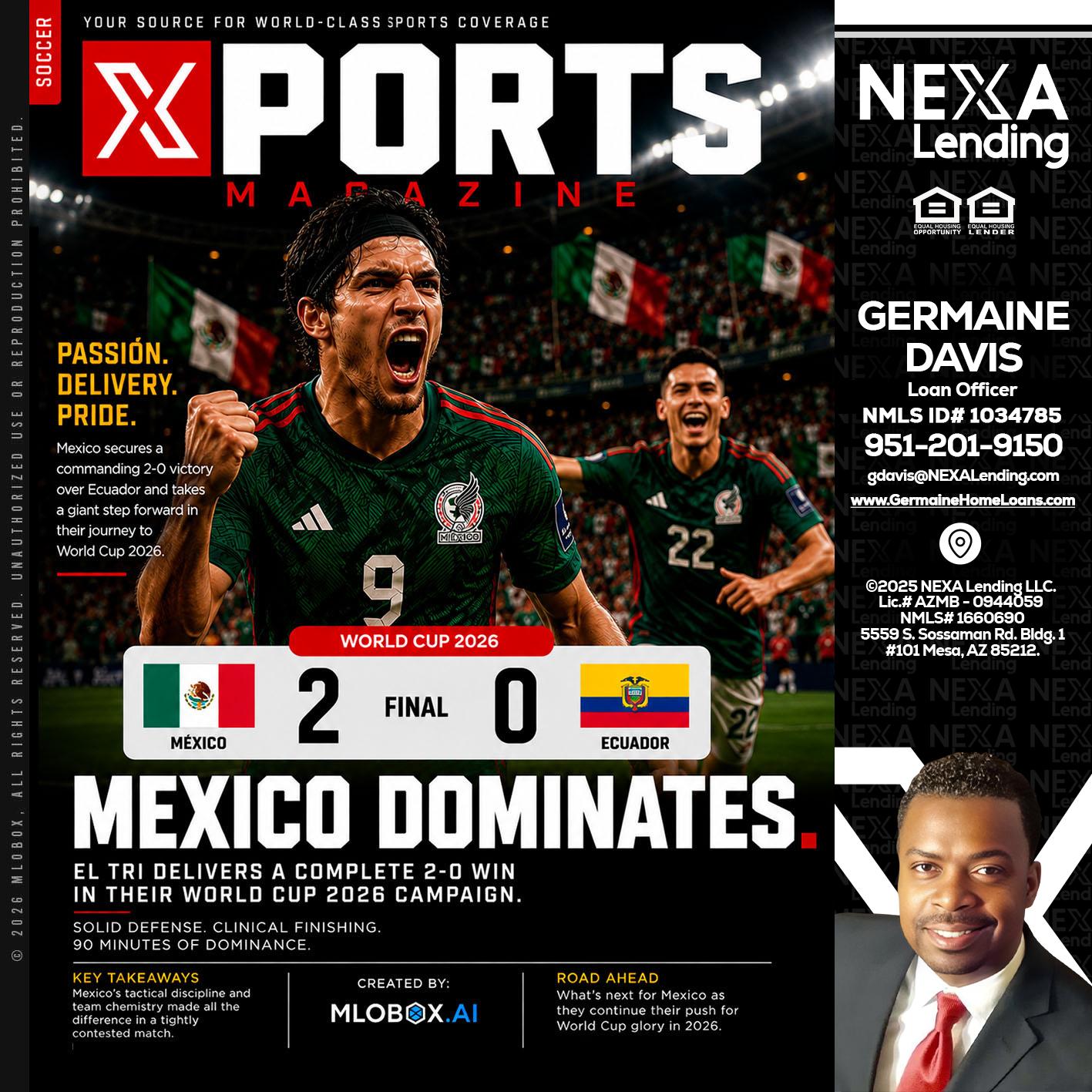 XPORTS MEX 2-0 ECUADOR - Germaine Davis -Loan Officer