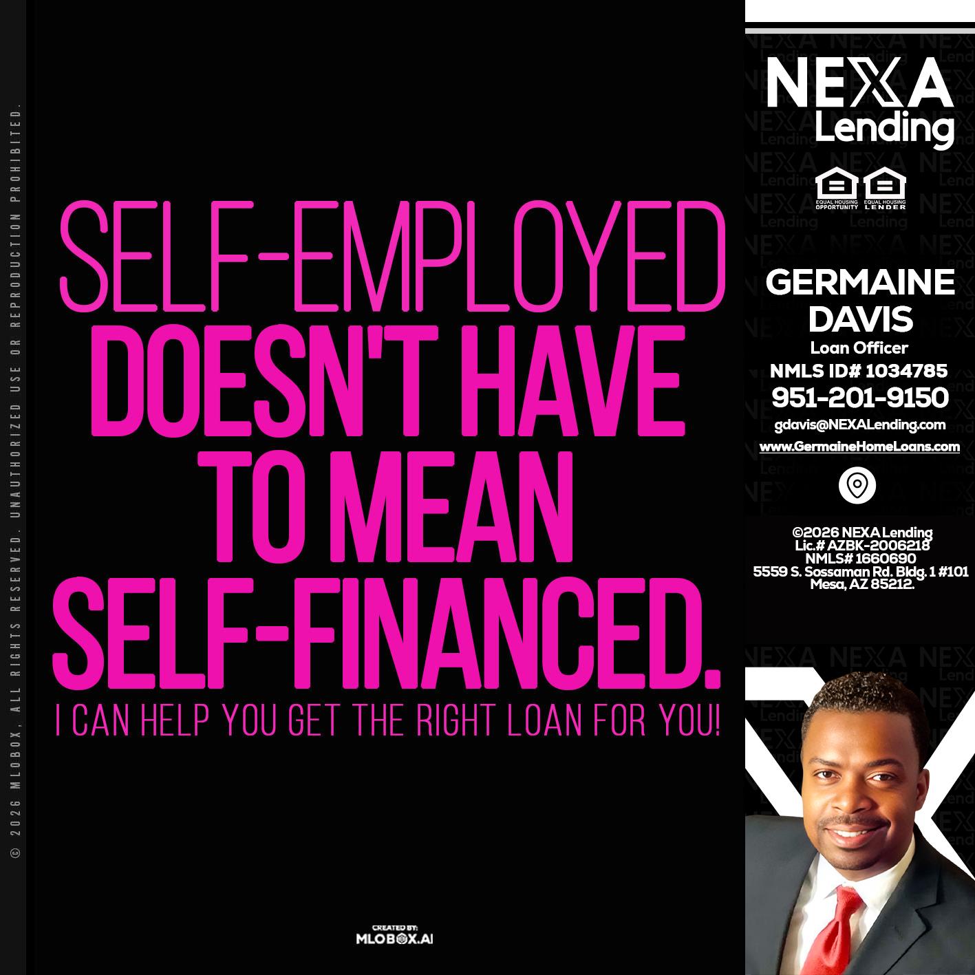 self employed - Germaine Davis -Loan Officer