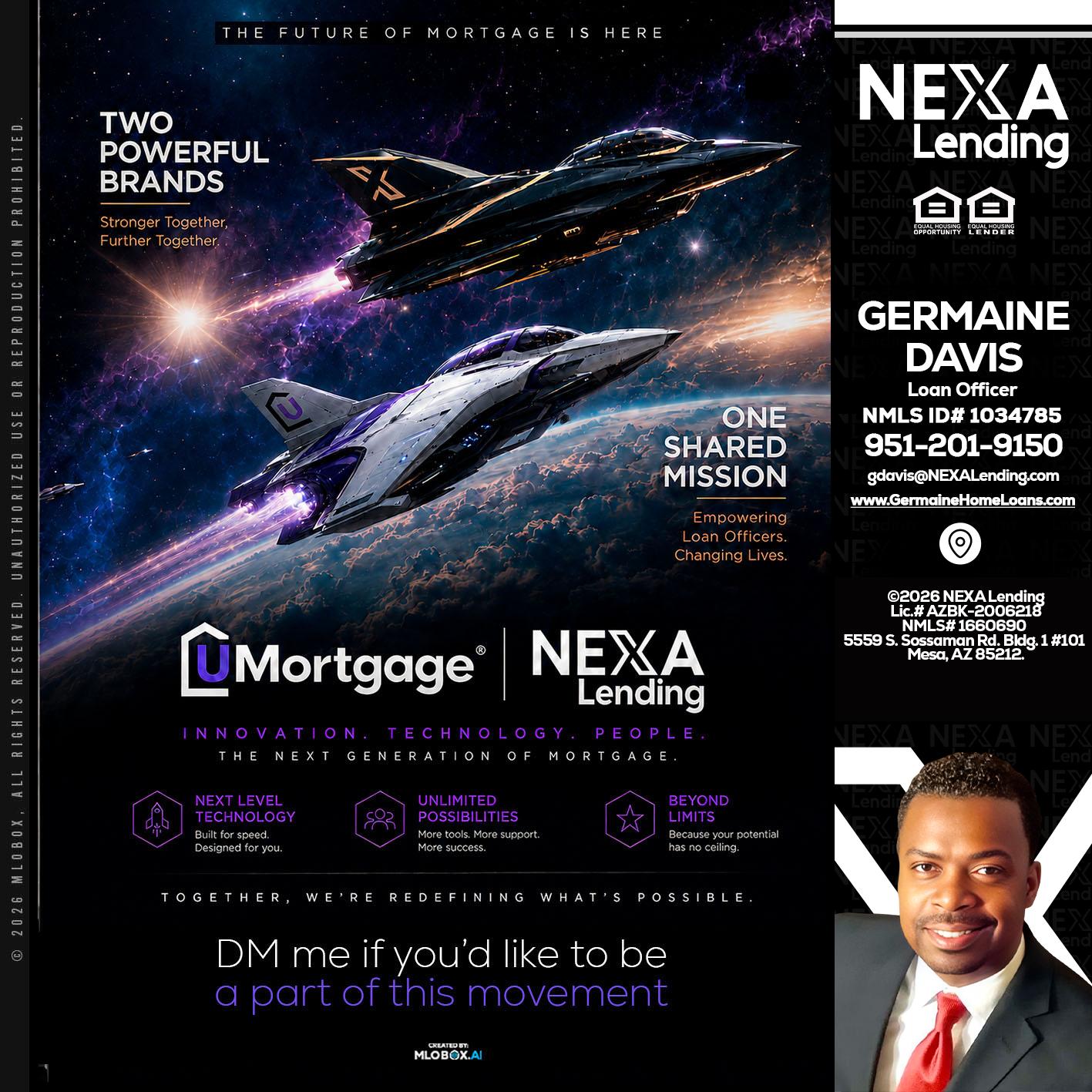 U Mortgage + NEXA lending - Germaine Davis -Loan Officer