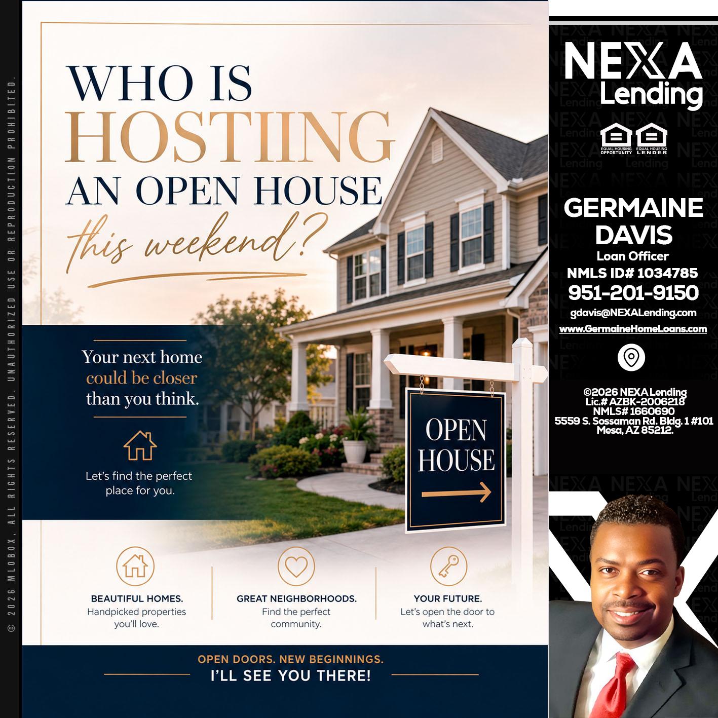 WHOS HOSTING - Germaine Davis -Loan Officer