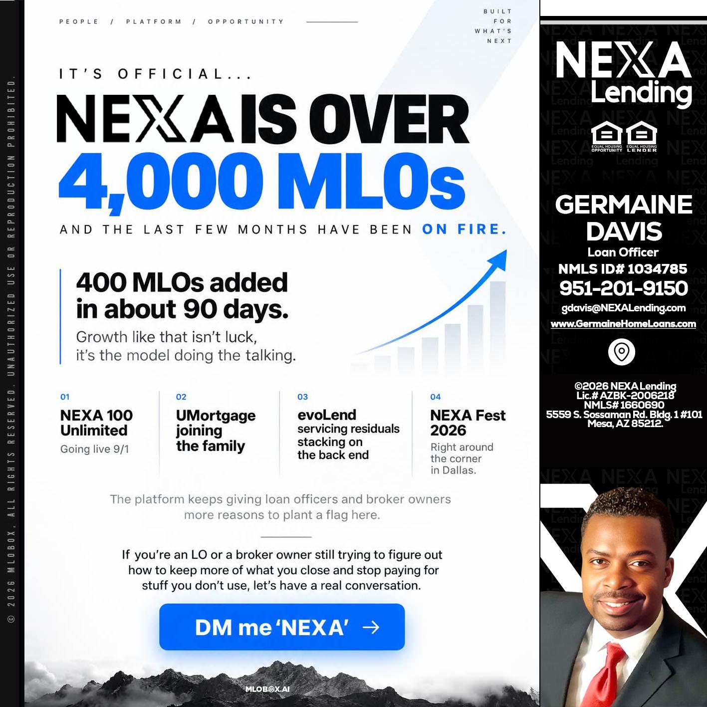 NEXA IS OVER 4000 MLOs - Germaine Davis -Loan Officer