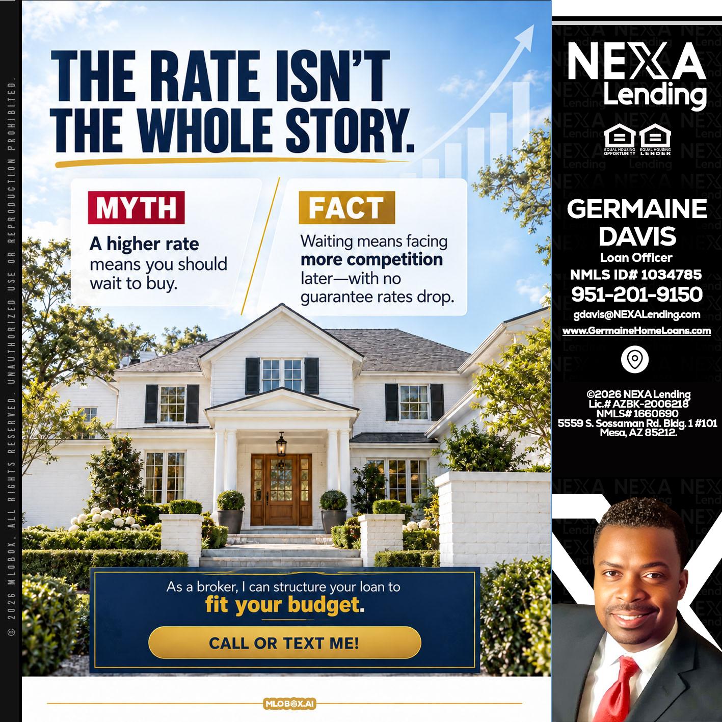 THE RATE ISNT - Germaine Davis -Loan Officer