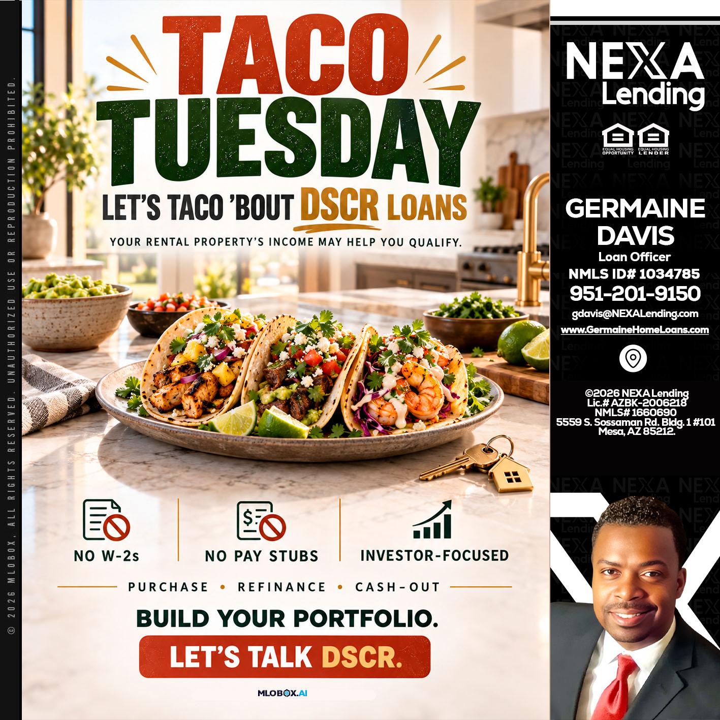 TACO TUESDAY - Germaine Davis -Loan Officer