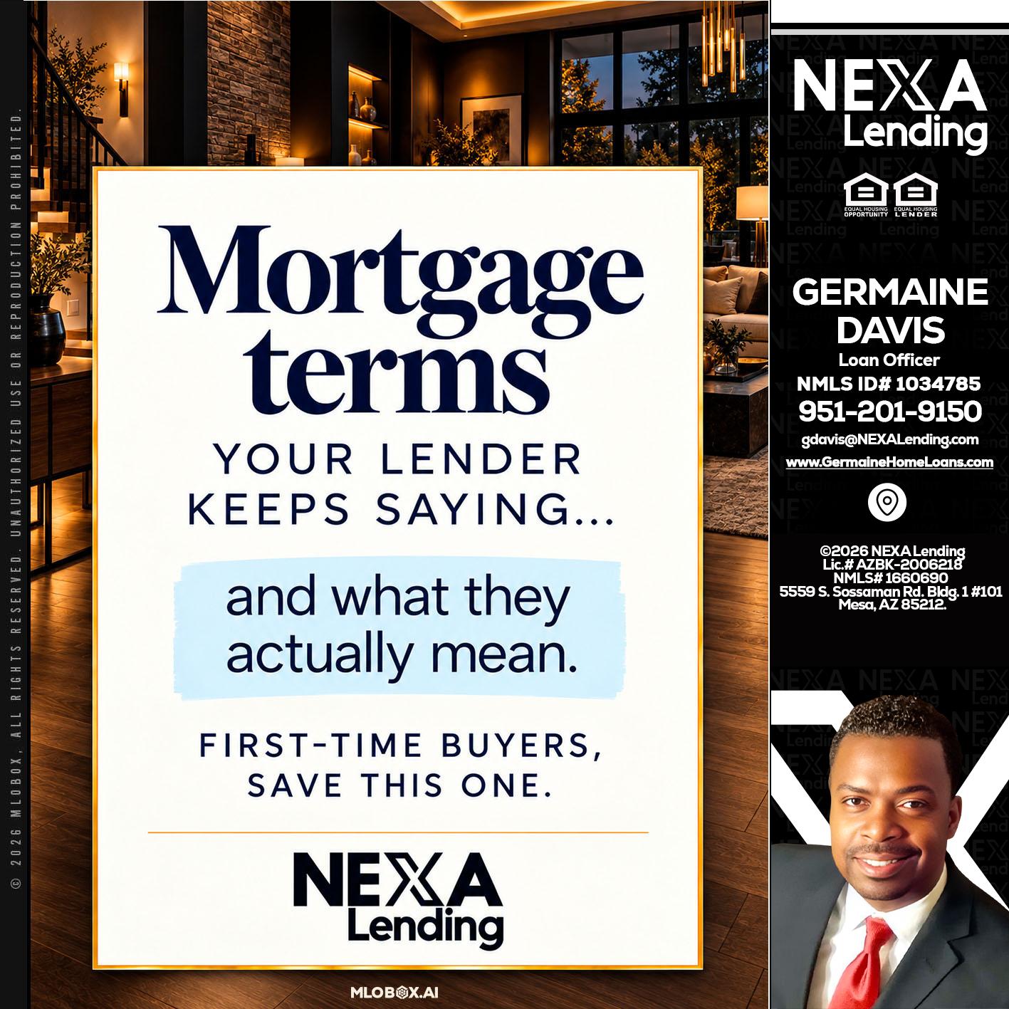 mortgage terms - Germaine Davis -Loan Officer