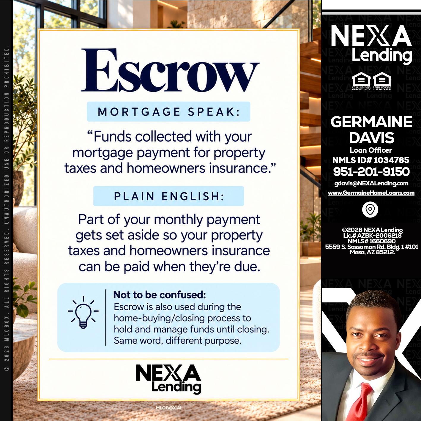 ESCROW - Germaine Davis -Loan Officer