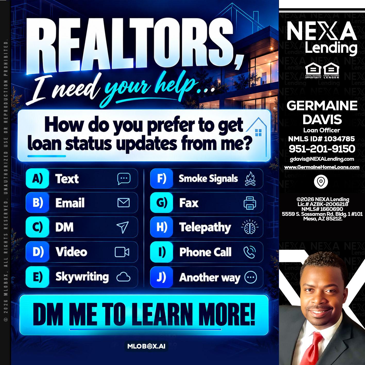 REALTORS - Germaine Davis -Loan Officer