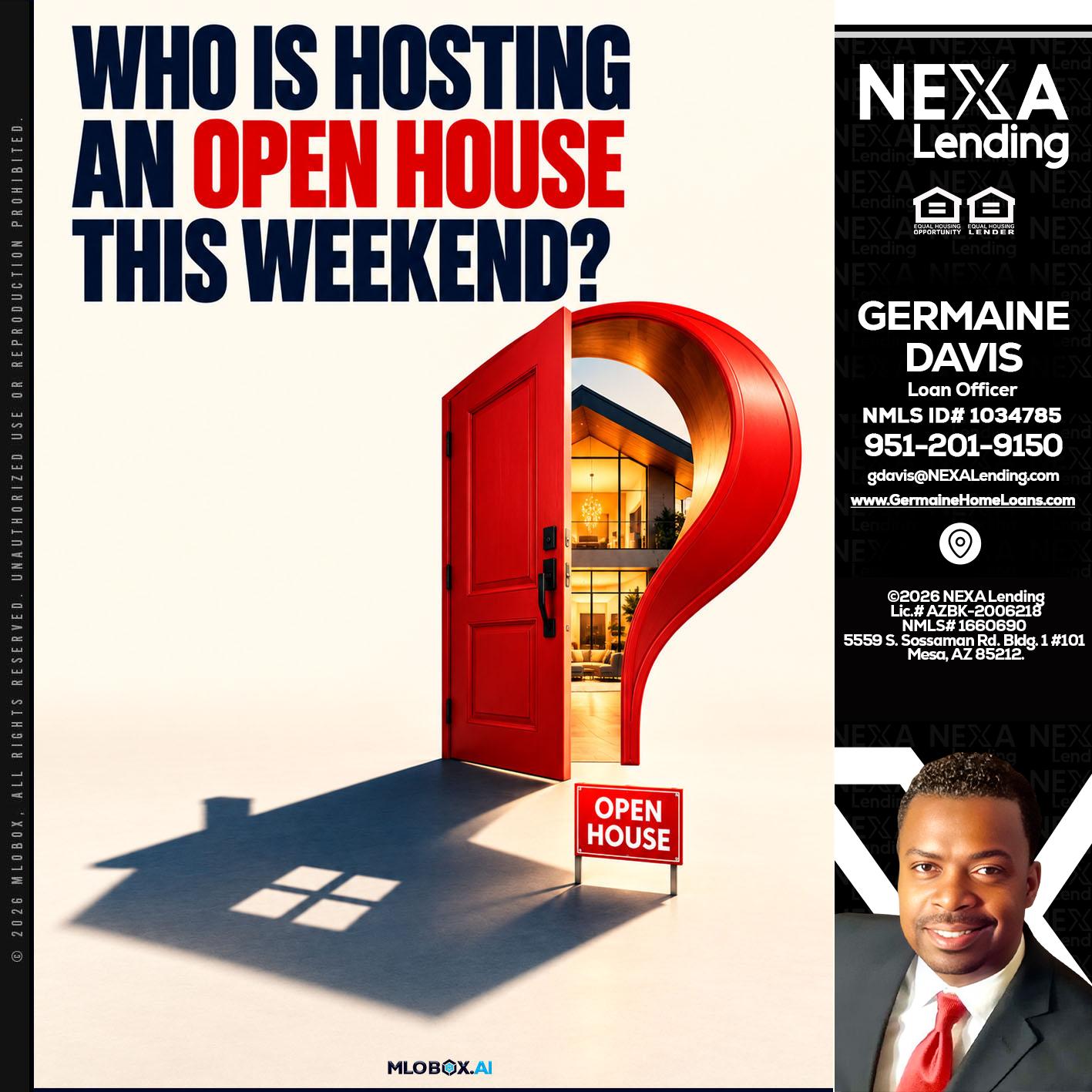who is hosting - Germaine Davis -Loan Officer