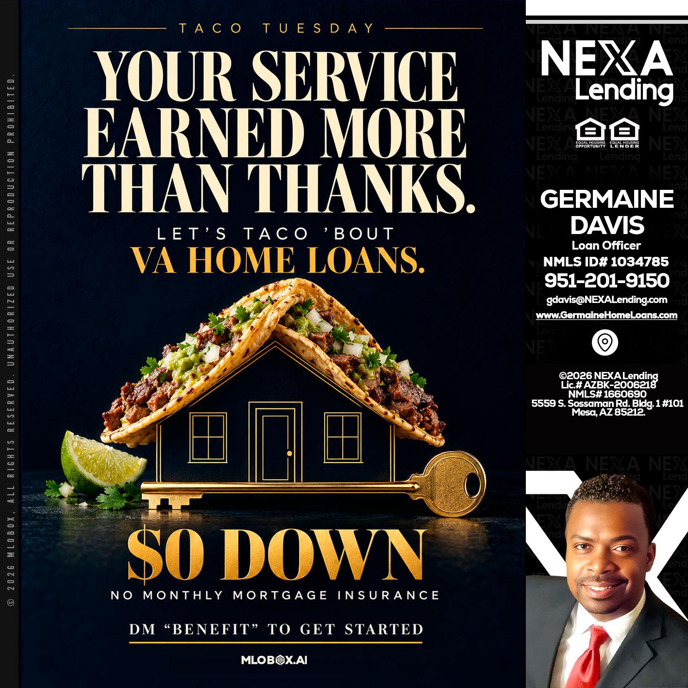 TACO TUESDAY - Germaine Davis -Loan Officer