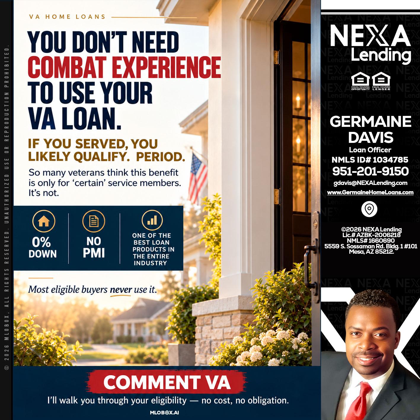 YOU DONT NEED - Germaine Davis -Loan Officer