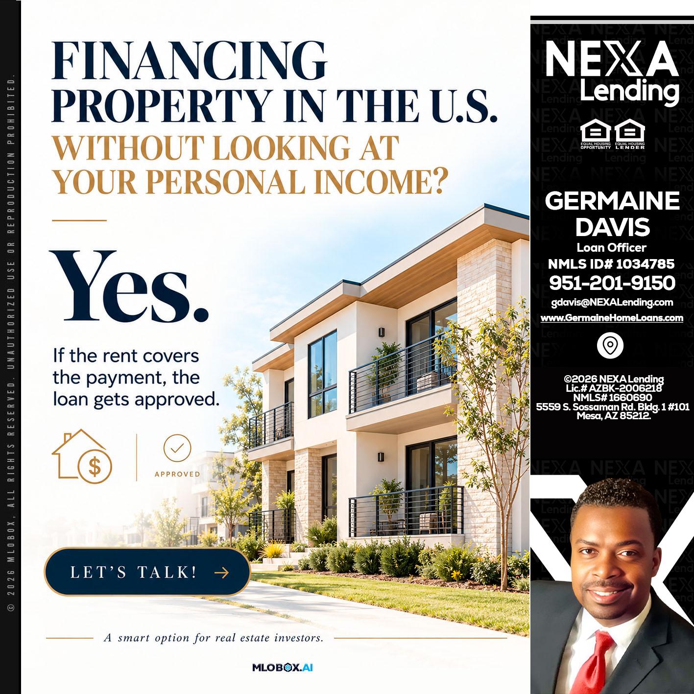 FINANCING - Germaine Davis -Loan Officer