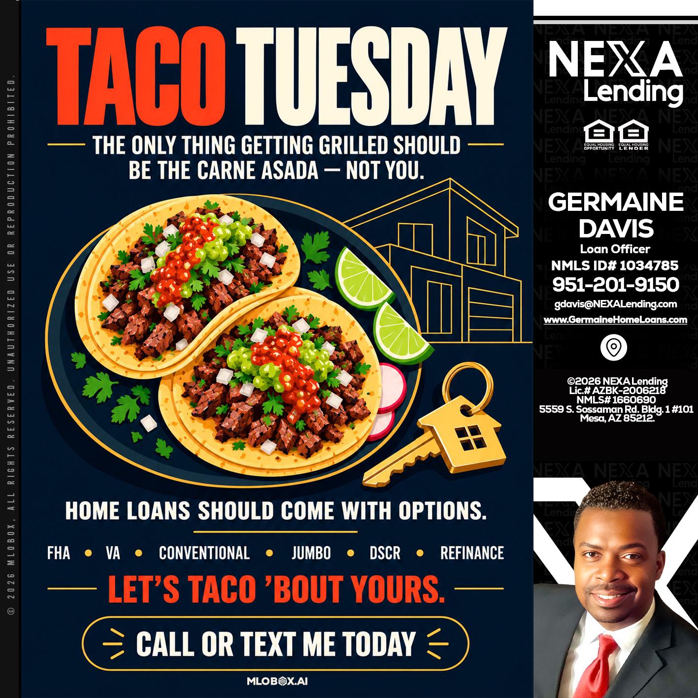 TACOS TUESDAY - Germaine Davis -Loan Officer