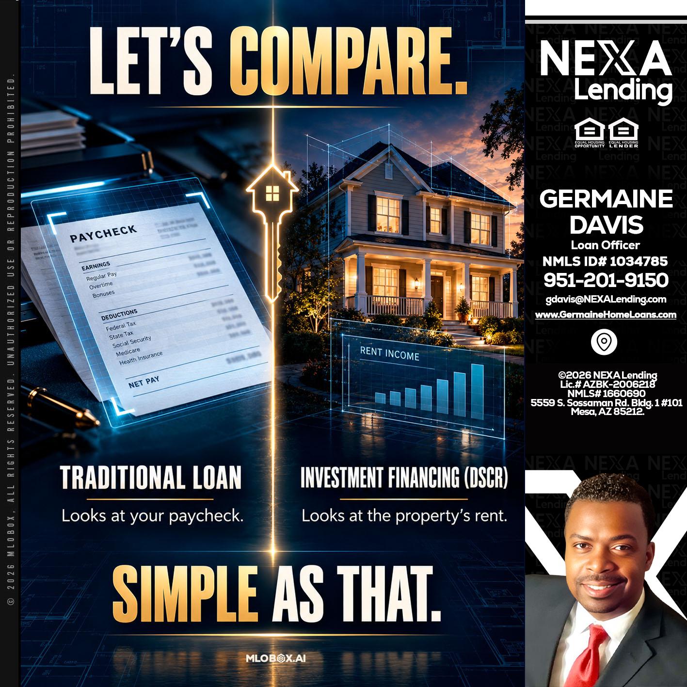 lets compare - Germaine Davis -Loan Officer